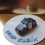 marcipanová figurka na dort policejní auto z města aut