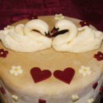 svatební dort labutě
