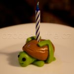 svíčka želva s číslem - figurka na dort