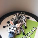 zebra Madagaskar marcipanová figurka na dort
